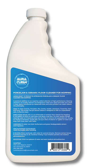 Porcelain & Ceramic Tile Floor Cleaner Concentrate for mopping - 1 Quart